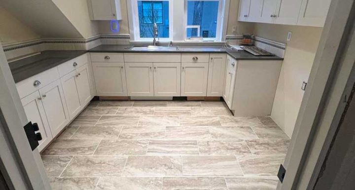 Textured Bathroom Floor Tiles with 1/3 offset arrangement